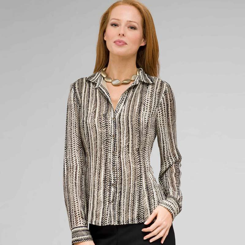 Classic Print Blouse, , large