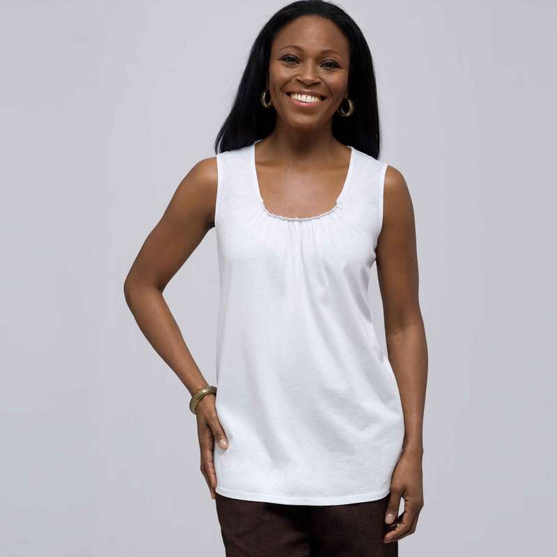 Shirred Front Tank., , large
